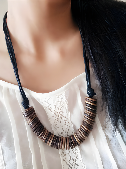 Spirit - Bohemian Vintage Coconut Shell Woven Necklace