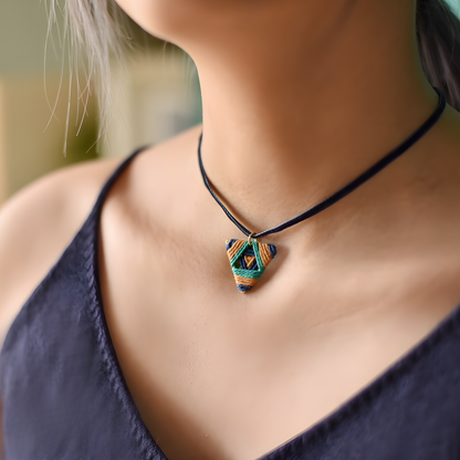 Muse - Bohemian Woven Color-Block Necklace