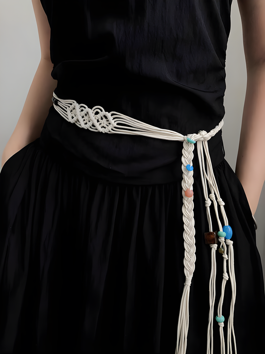 Tribal - Bohemian Beaded Woven Belt